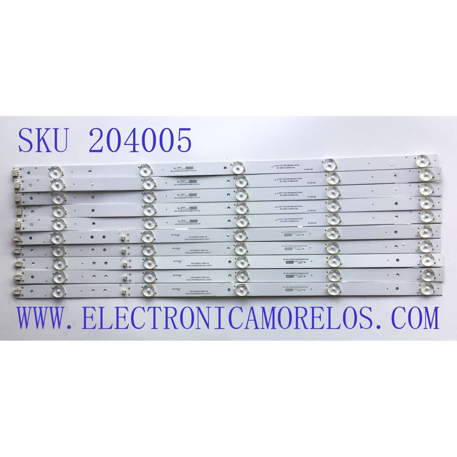 KIT DE LEDS PARA TV HAIER (10 PZ) / NUMERO DE PARTE CRH-K55K6003030T0510L6C1-REV1.3W / 8149010655043 / L06Y158J53ECA278IK / 209046 / CRH-K55K6003030T0510R6C1-REV1.3W / PANEL LC546PU1L01 / MODELO 55UG2500